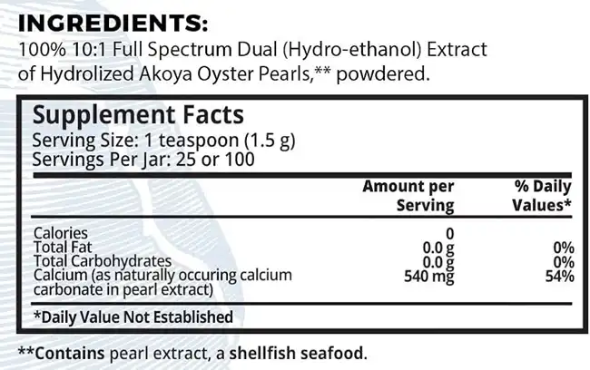 Hydrolyzed Pearl Powder ingredients